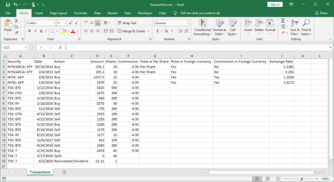 Example Transactions